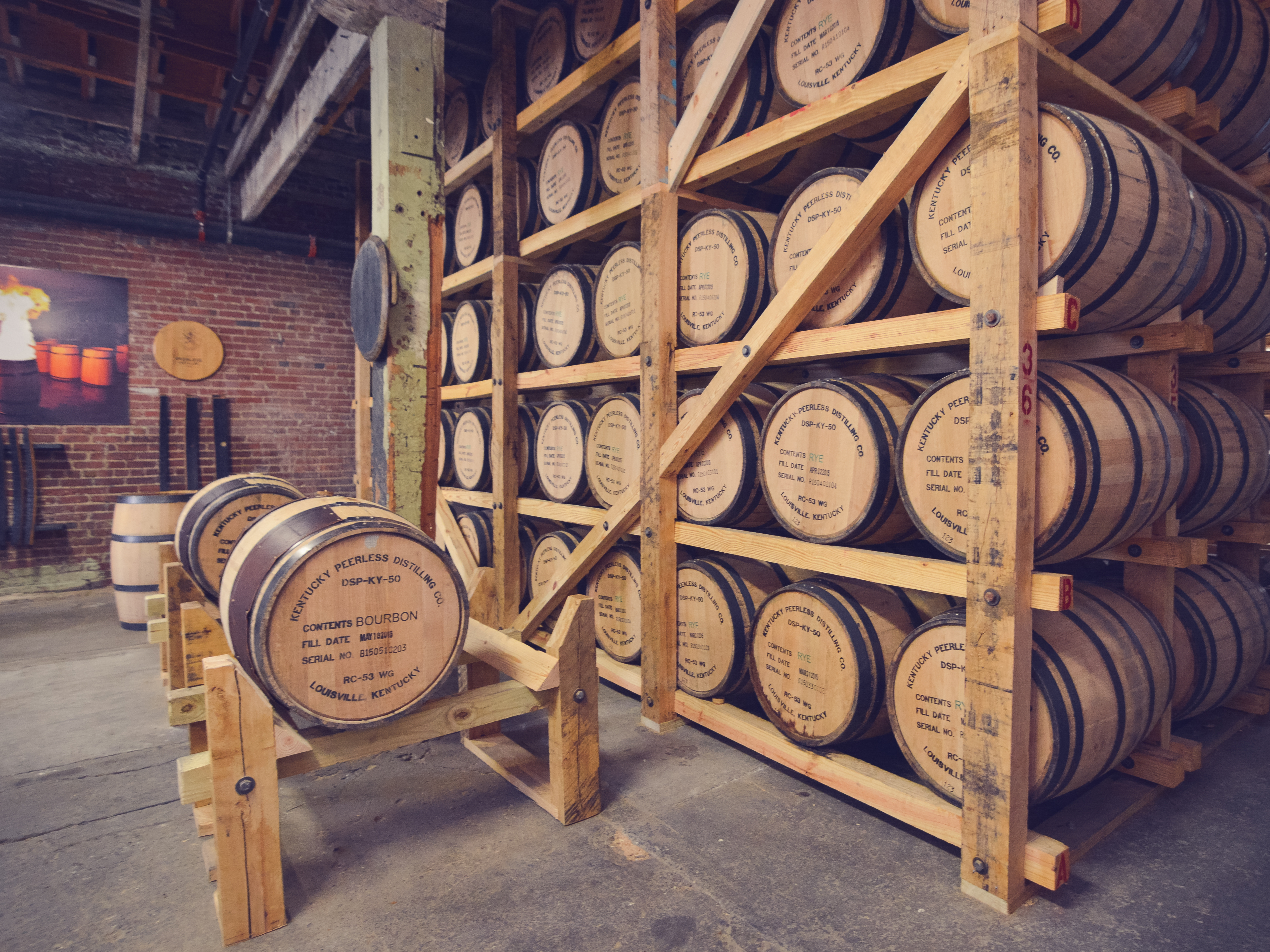 bourbon barrels aging