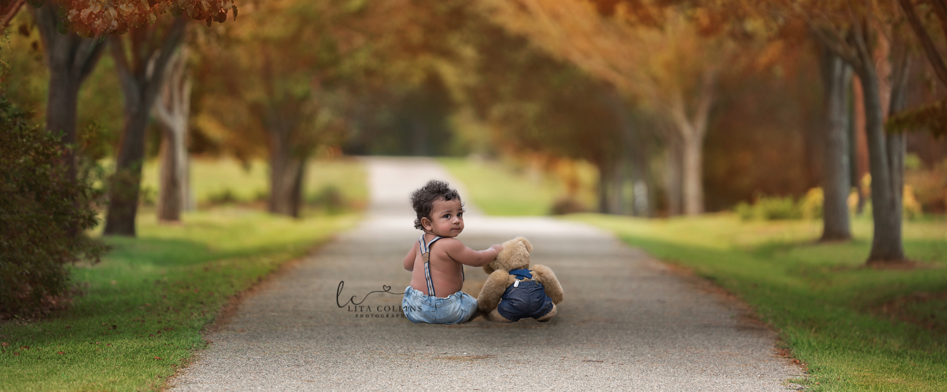 fall toddler photo session on country road